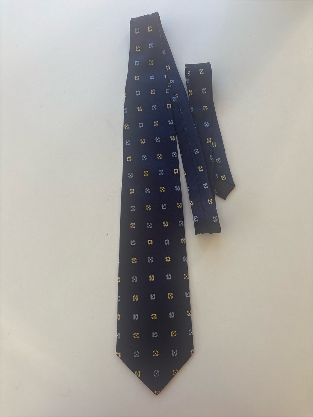 Laurant Benon Navy Floral Silk Tie